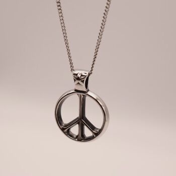 Peace Symbol Necklace, No War Pendant, 5 of 8
