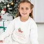 Christmas 'Santa's Favourite' Embroidered Personalised Sweatshirt Jumper With Sleigh Motif, thumbnail 1 of 6