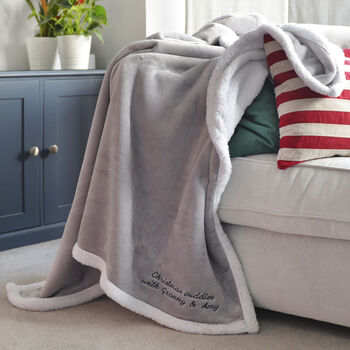 Personalised Christmas Grey Super Soft Blanket, 2 of 6