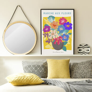 Contemporary Style Flower Market Print In Yellow, 2 of 2