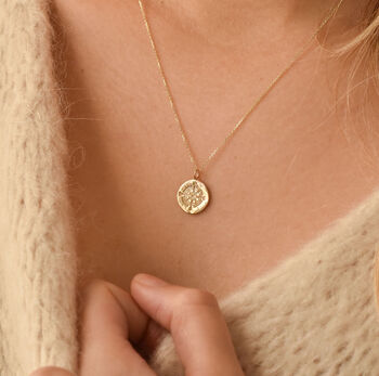 9ct Solid Gold Wanderlust Compass Pendant Necklace 45cm, 5 of 6