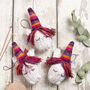 Rainbow Unicorn Christmas Baubles Intermediate Knitting Kit, thumbnail 3 of 8