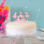 Flamingo Birthday Cake Party Candles, thumbnail 1 of 2