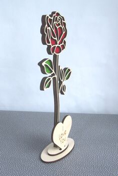 Personalised Wooden Forever Rose Valentine's Keepsake, 2 of 7