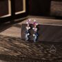 Rainbow Cz Cluster Stud Drop Earrings Sterling Silver, thumbnail 1 of 11