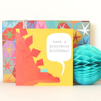Stegosaurus Dinosaur Birthday Card, 4 of 7
