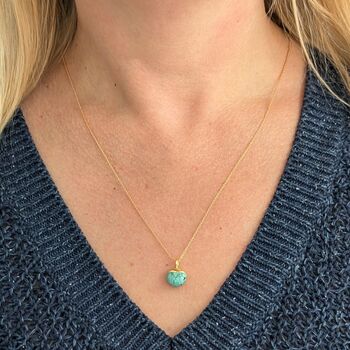 The Orb Turquoise December Birthstone Necklace, Gold, 5 of 8