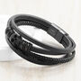 Personalised Men's Stacked Leather Skull Bracelet, thumbnail 3 of 10