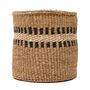 Tukio: Charcoal Stripe Woven Storage Basket, thumbnail 7 of 9