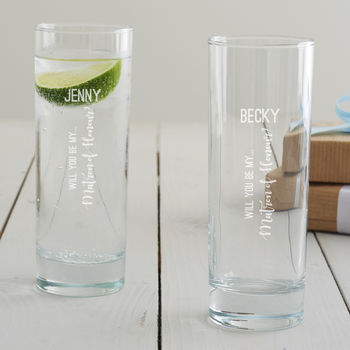 Personalised Wedding Role Proposal Glass For Her, 6 of 9