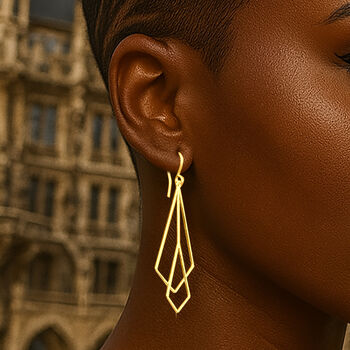 Geometric Diamond Art Deco Silver Drop Earrings, 4 of 6