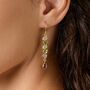 Peridot, Moonstone And Tourmaline Gold Drop Earrings, thumbnail 4 of 8