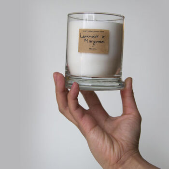 Calming Lavender And Marjoram Scented Candle, 2 of 3