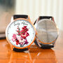 Personalised Wrist Watch With Floral Gladiolus Design, thumbnail 2 of 3