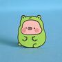 Pig In Frog Costume Enamel Pin | Cute Pin Badges, thumbnail 2 of 5