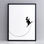 Snowboarding Rabbit Print, thumbnail 1 of 2