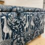 Large Ottoman In Emma J Shipley Kruger Navy, thumbnail 3 of 4