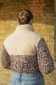 Leopard Print Waterproof And Teddy Mix Jacket, 2 of 7