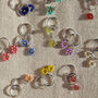 Daisy Beaded Earrings On Sterling Silver Hoops, thumbnail 5 of 6