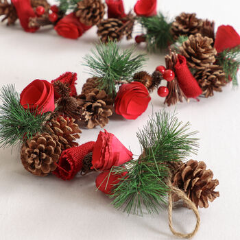 Rose Red Traditional Christmas Garland, 8 of 8