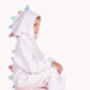 Cutie Saurus Dinosaur Super Soft Pink Onesie With Coloured Spikes, thumbnail 1 of 5