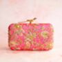 Amila Hot Pink Bird Clasp Clutch, thumbnail 1 of 7