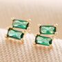 Stone Stud Earrings In Gold Plating, thumbnail 6 of 11