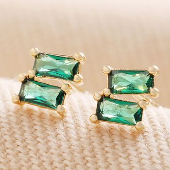 Stone Stud Earrings In Gold Plating, 6 of 11