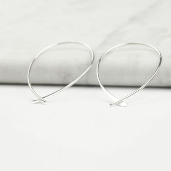 Sterling Silver Curved Hoop Earrings, 4 of 10
