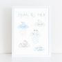 New Baby Girl And Baby Boy Cloud A4 Print, thumbnail 1 of 2
