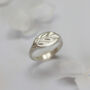 Silver Olive Branch Signet Ring, thumbnail 1 of 9