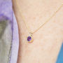 Amethyst February Birthstone Gold Solitaire Pendant, thumbnail 3 of 7