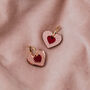Sylvie Heart Charm Hoops, thumbnail 1 of 4