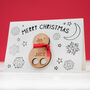 Personalised Snowman Finger Puppet And Colour In Card, thumbnail 4 of 4