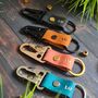 Personalised Initials Leather Carabiner Clasp Keyring, thumbnail 2 of 7