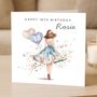 18th Birthday Card For Her Daughter In Blue Dress, thumbnail 1 of 8