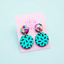 Turquoise, Retro Drop Earrings, thumbnail 1 of 4