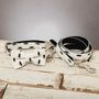 Christmas Black And White Tree Bow Tie And Lead Set, thumbnail 2 of 7
