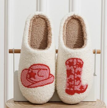Womans Cowboy Design Slippers, 7 of 7