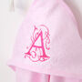 Personalised Baby Pink Hooded Towel With Monogram, thumbnail 2 of 5