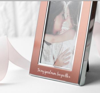 Personalised Rose Gold Metal Photo Frame, 2 of 4