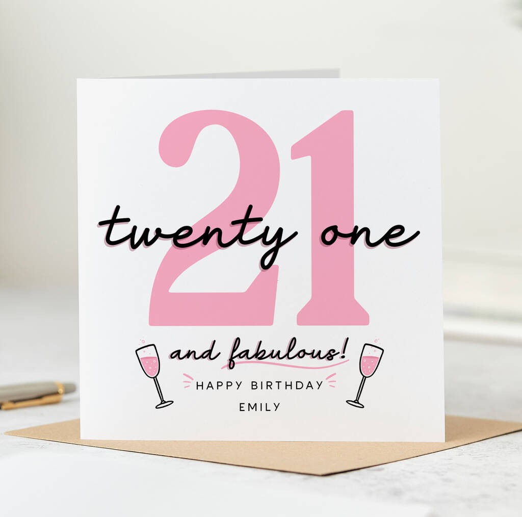 Personalised 21st Birthday Card '21 And Fabulous' By Arrow Gift Co