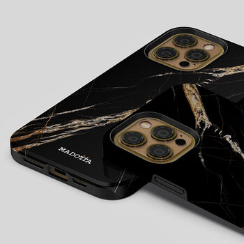 Black Lightning Marble Tough Case For iPhone, 2 of 4