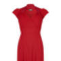 Forties Style Dress With Sweetheart Neckline In Ruby, thumbnail 2 of 3