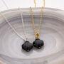 Black Agate Gemstone Clover Necklace Sterling Silver, thumbnail 1 of 6