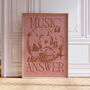 Music Is The Answer Print | Disco Ball | House Music | Music Poster | Wall Art | Groovy | Bold | Typographic | Dj | Wall Decor |, thumbnail 9 of 9