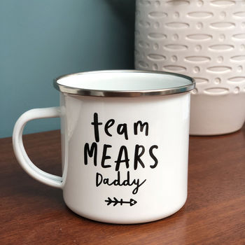 Family Personalised Enamel Mug Set, Team Surname Design, 6 of 8