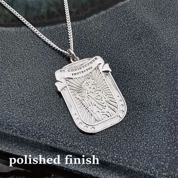 'Protectus' Dog Tag Saint Christopher Necklace, 7 of 12