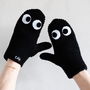 Handmade Mittens With Googly Eyes In Organic Cotton, thumbnail 1 of 4