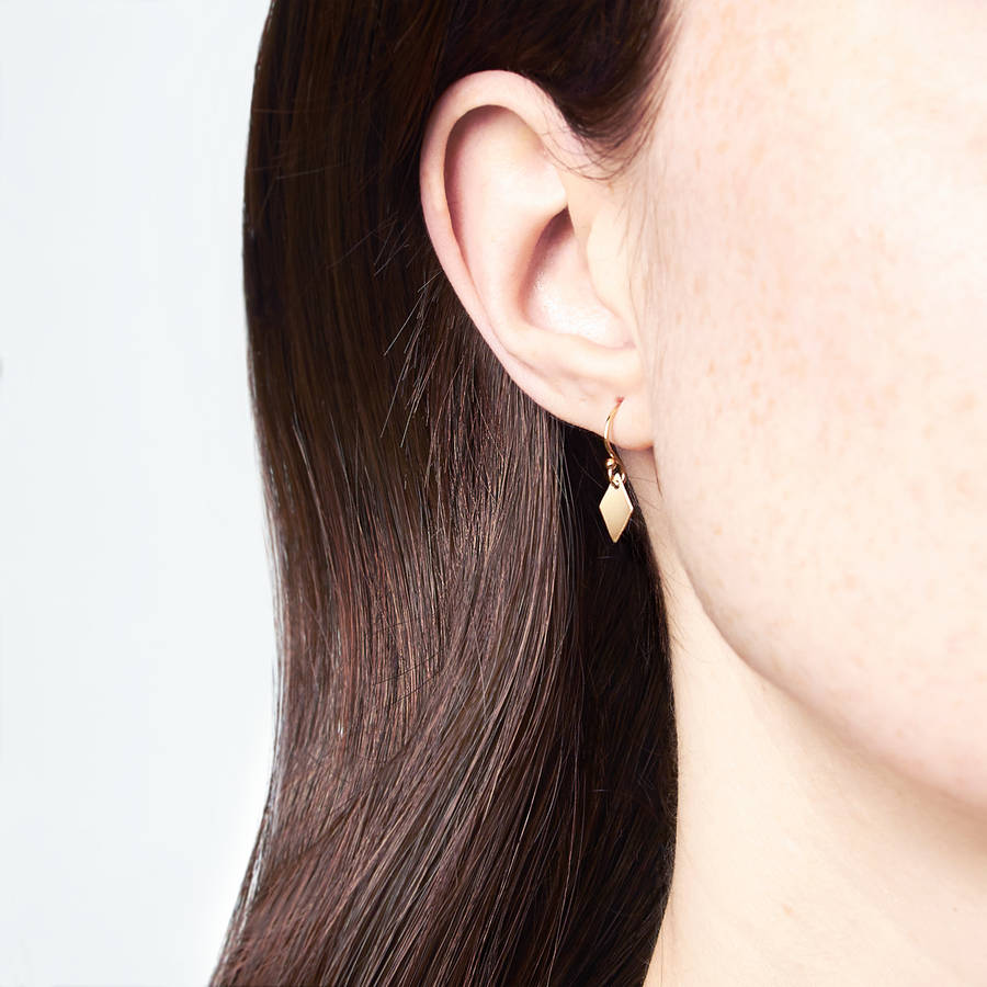 Tiny Diamond Drop Earrings By Minetta 